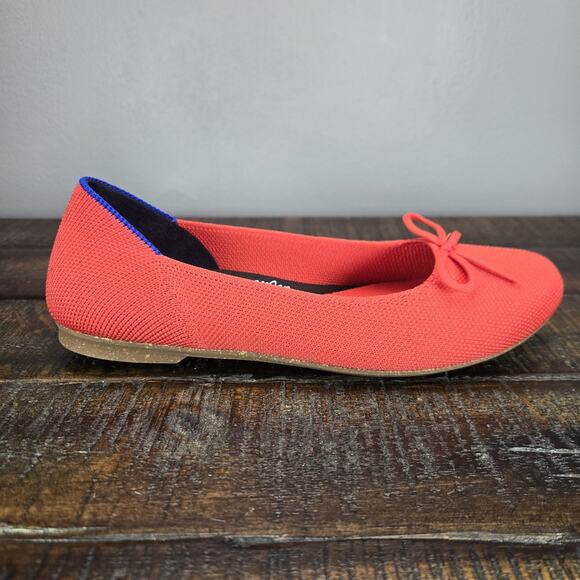 NEW Rothys The Ballet Flat Bow Womens 5 Flats Slip On Ballet Shoes Red - Picture 5 of 11